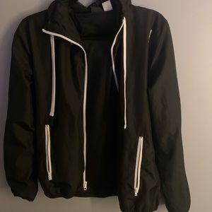 Black and white Reebok windbreaker jacket